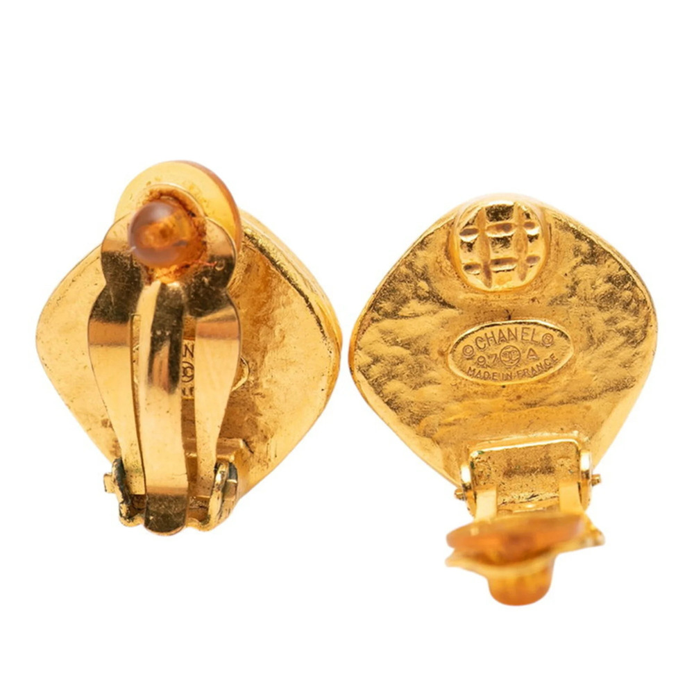 CHANEL Vintage Gold Logo Earrings - Picture 3 of 3